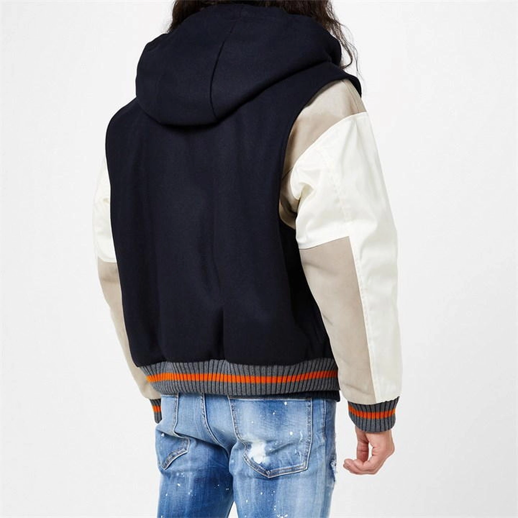 Dsquared2 Varsity Hooded Bomber Jacket - Blue
