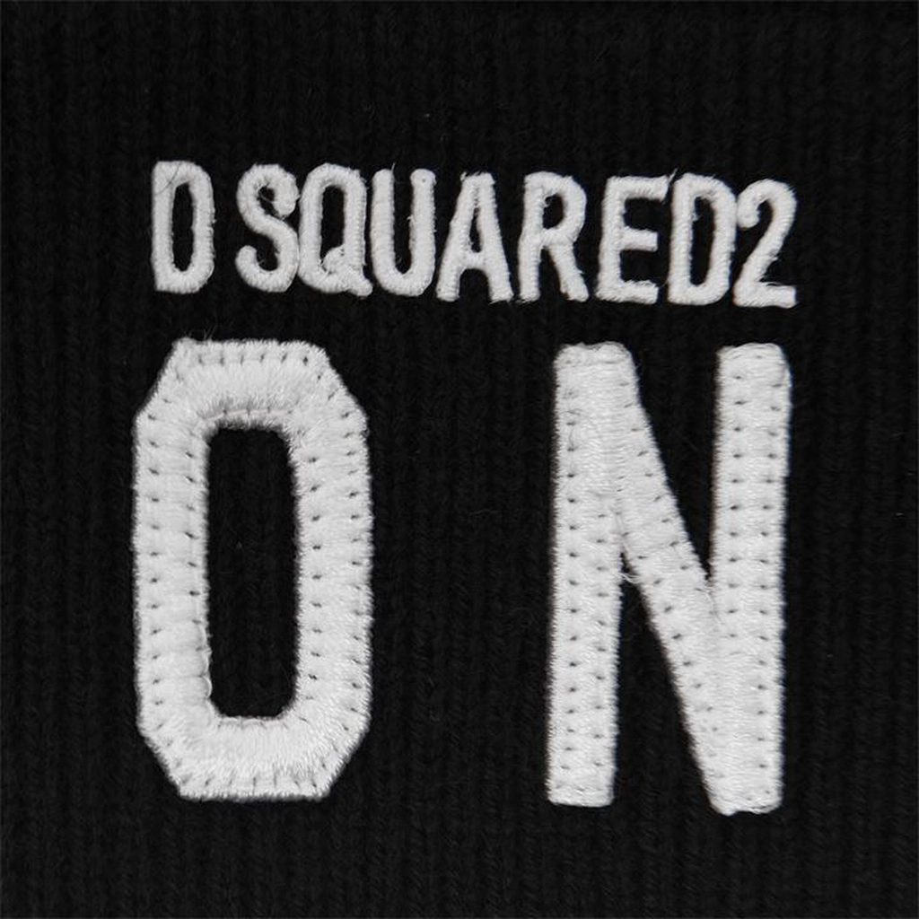 Dsquared2 Icon Embroidered Beanie - Black
