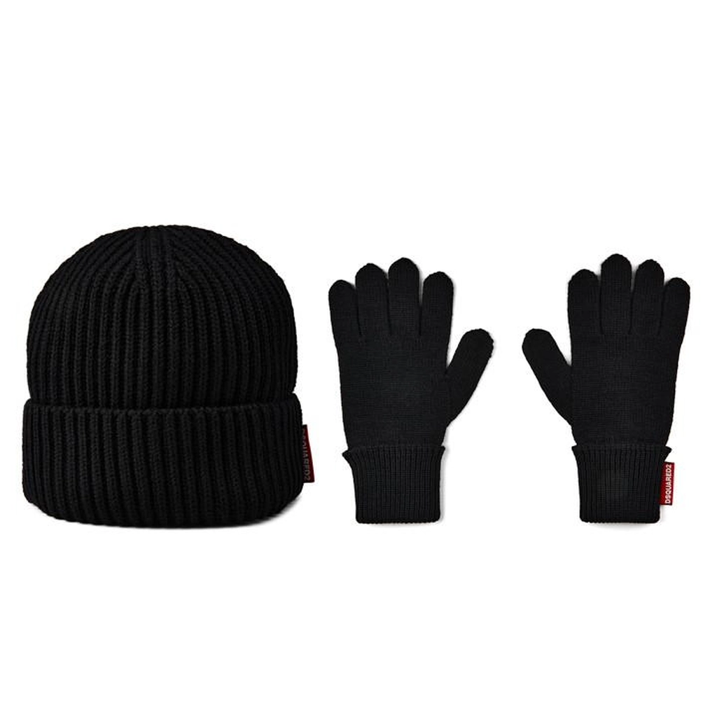 Dsquared2 Dsq Hat and Gloves Sn34 - Black