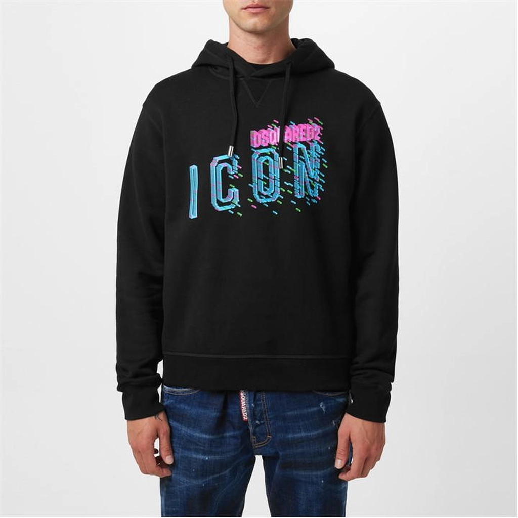 Dsquared2 Pixel Icon Hoodie - Black