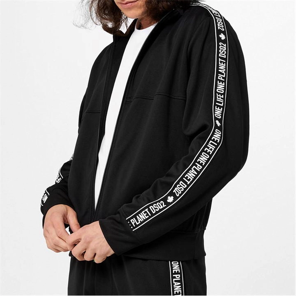 Dsquared2 One Life One Planet Tape Tack Jacket - Black