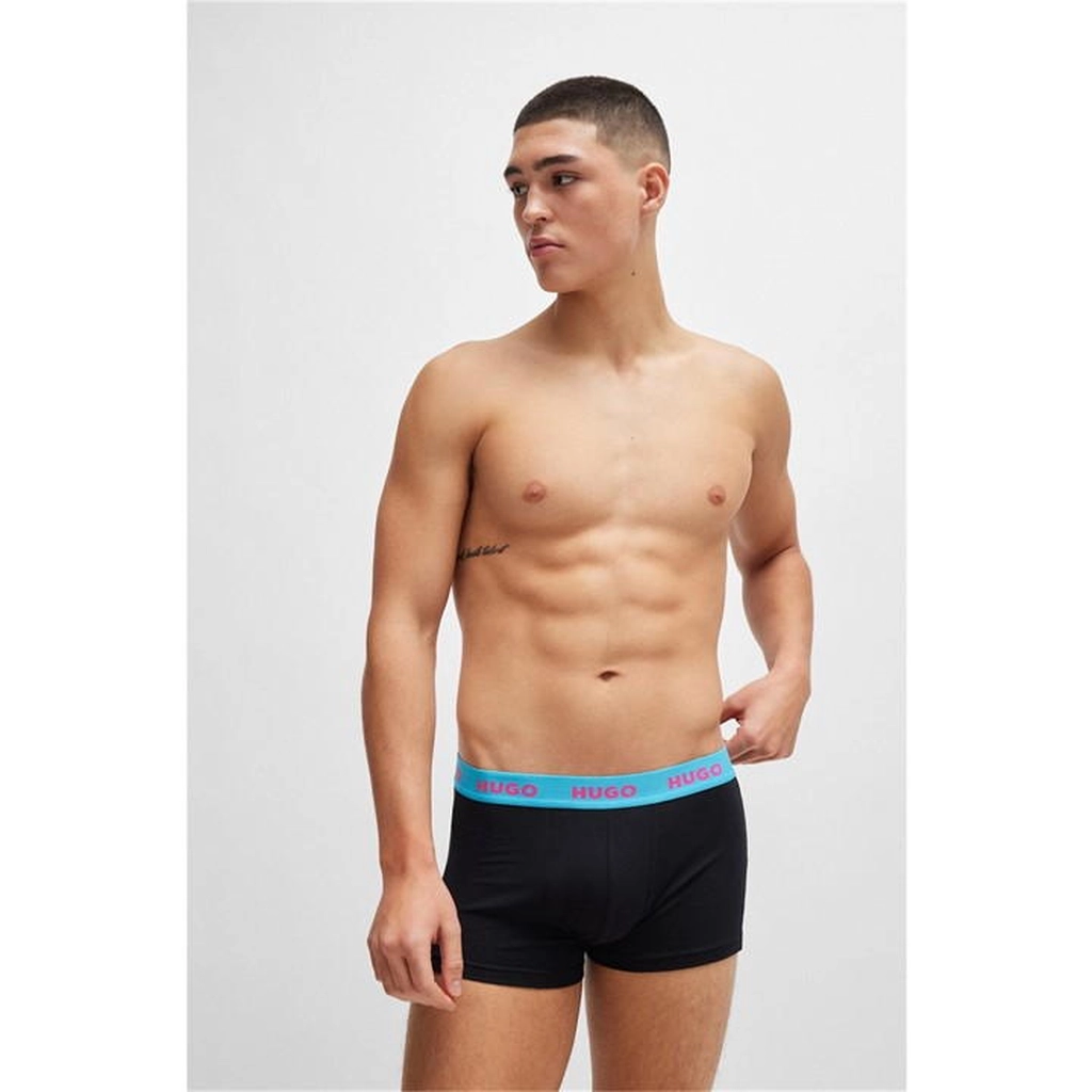 Hugo 3 Pack Boxer Shorts - Black