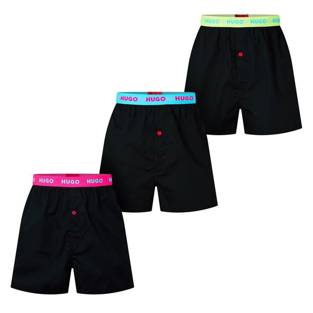 Hugo 2 Pack Woven Boxers - Black
