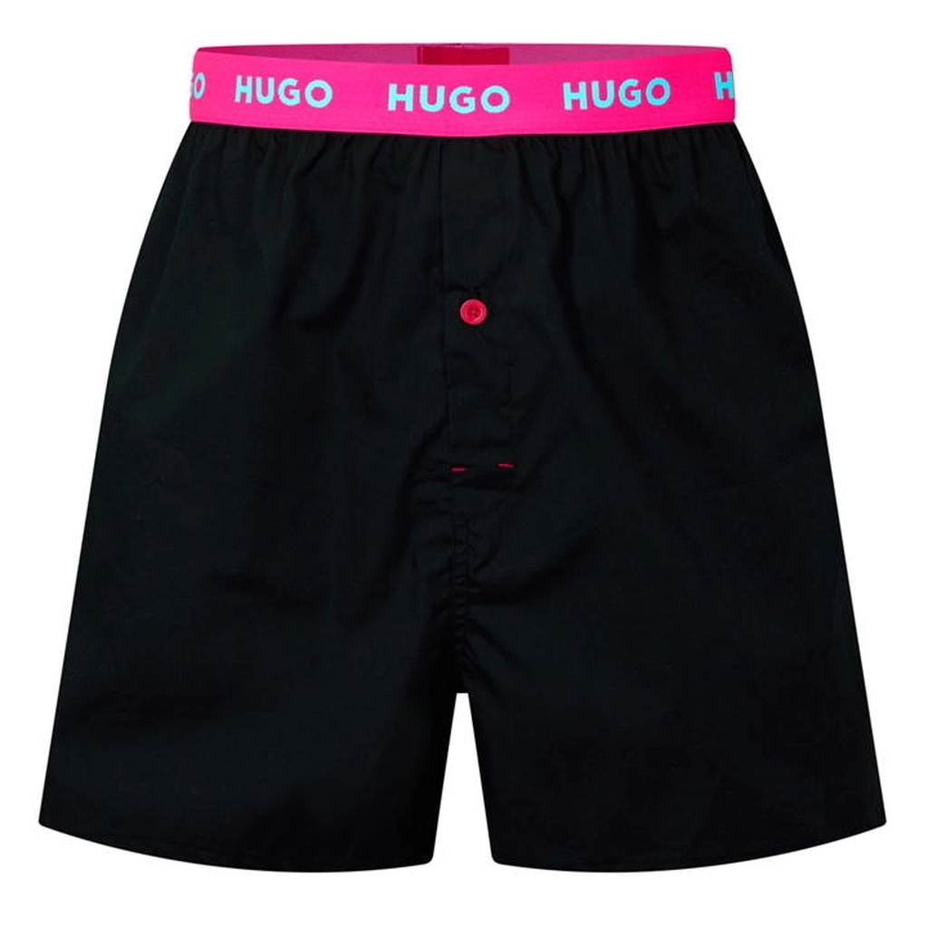 Hugo 2 Pack Woven Boxers - Black