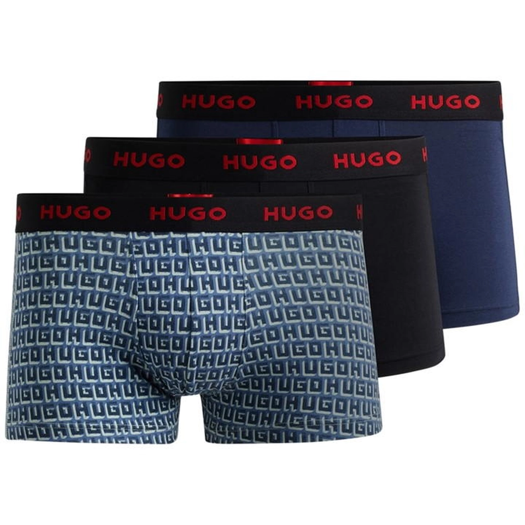 Hugo 3 Pack Boxer Shorts - Blue