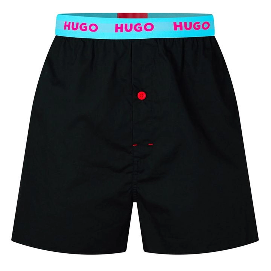 Hugo 2 Pack Woven Boxers - Black
