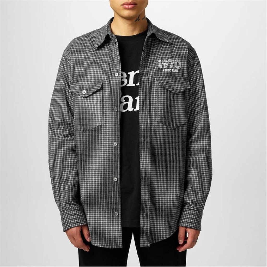 Kenzo 70s Check Shirt - Grey
