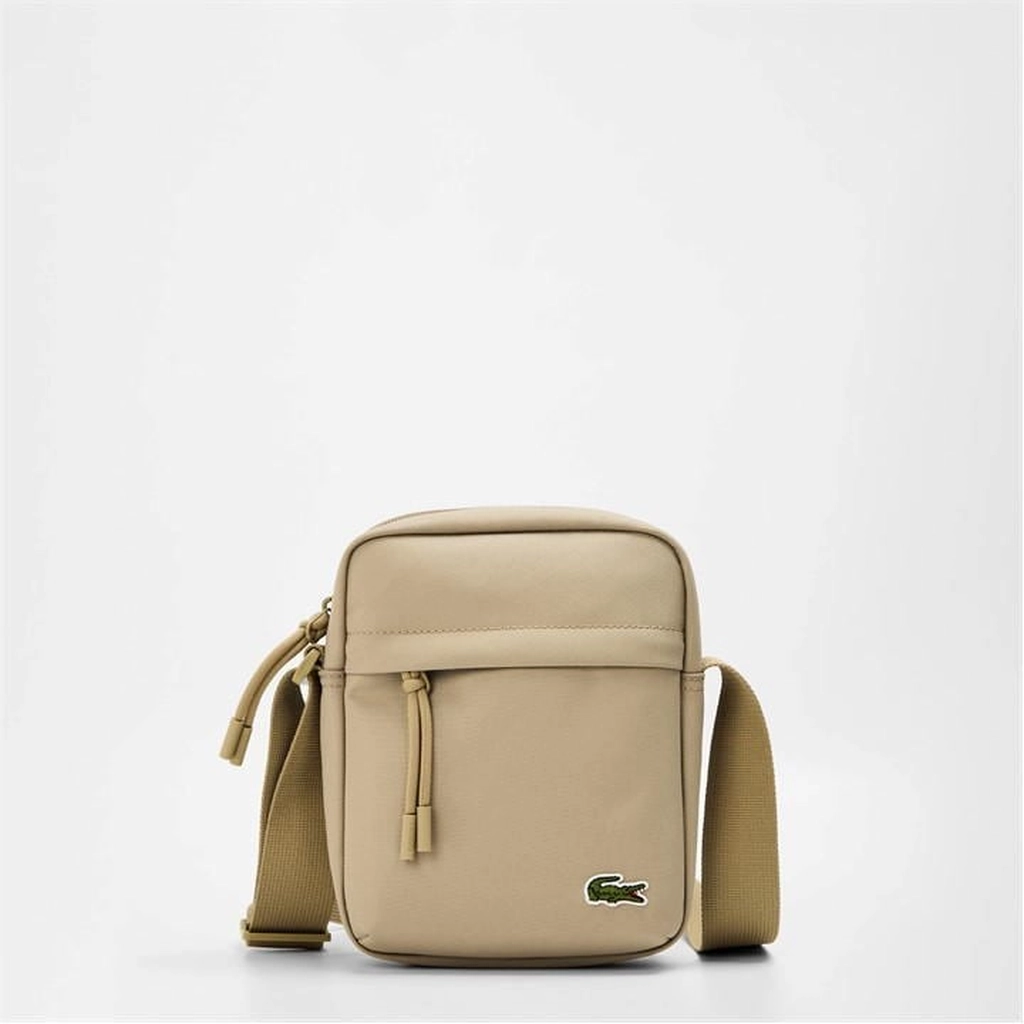 Lacoste Men's Vertical Cross Body Bag - Beige
