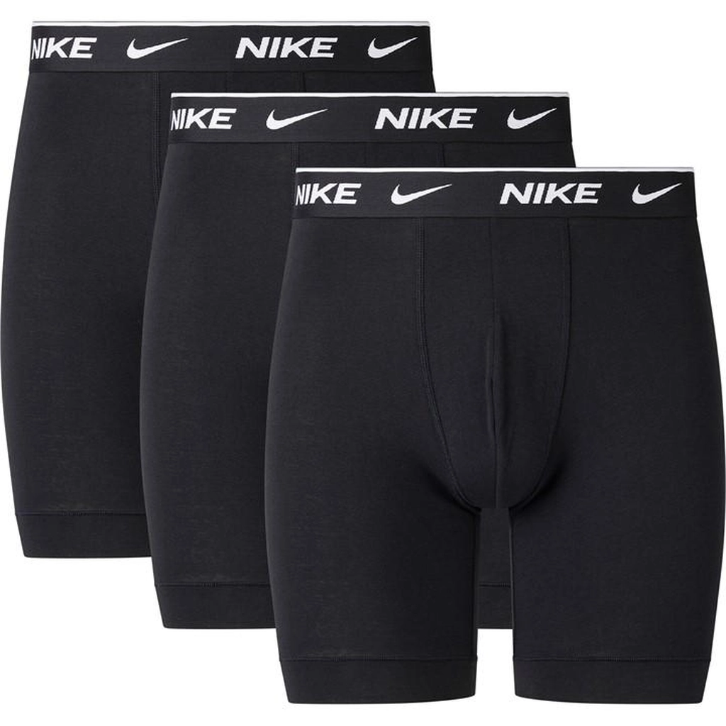 Nike 3 Pack Long Boxers Mens - Black
