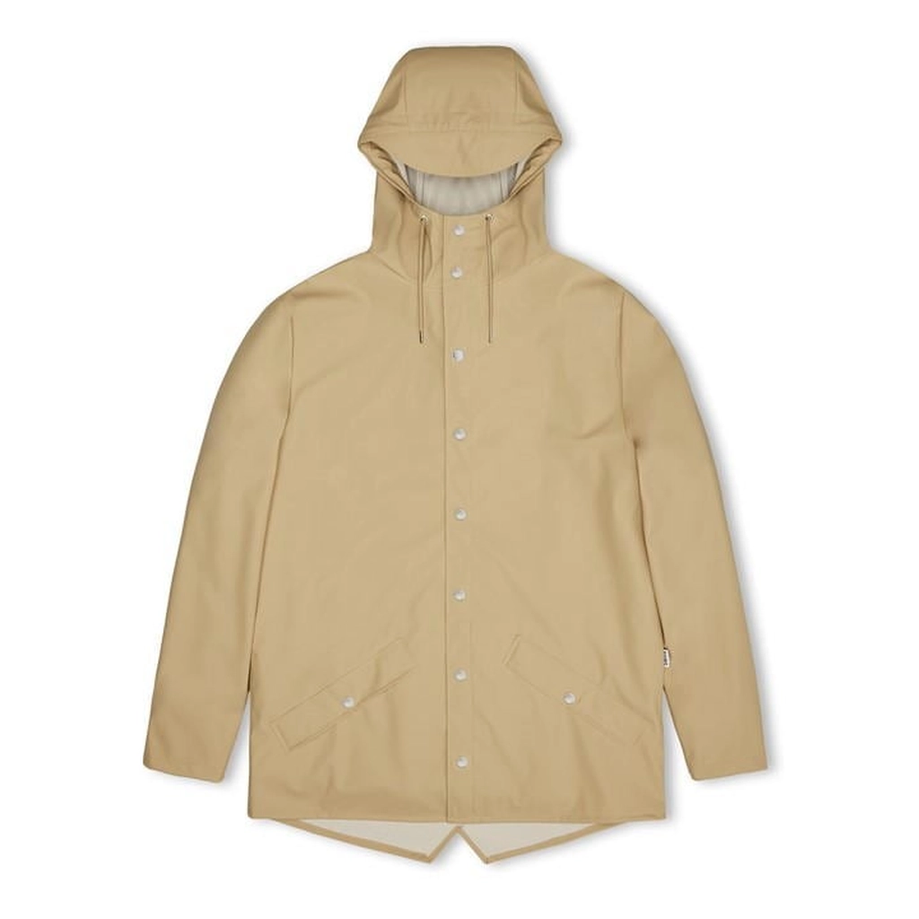RAINS Short Hooded Rain Jacket - Brown