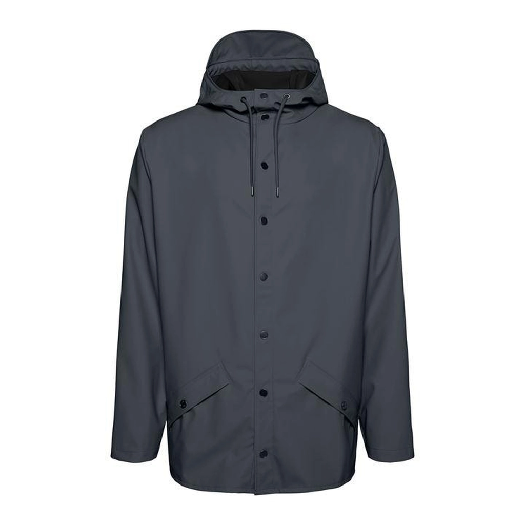 RAINS Short Hooded Rain Jacket - Grey