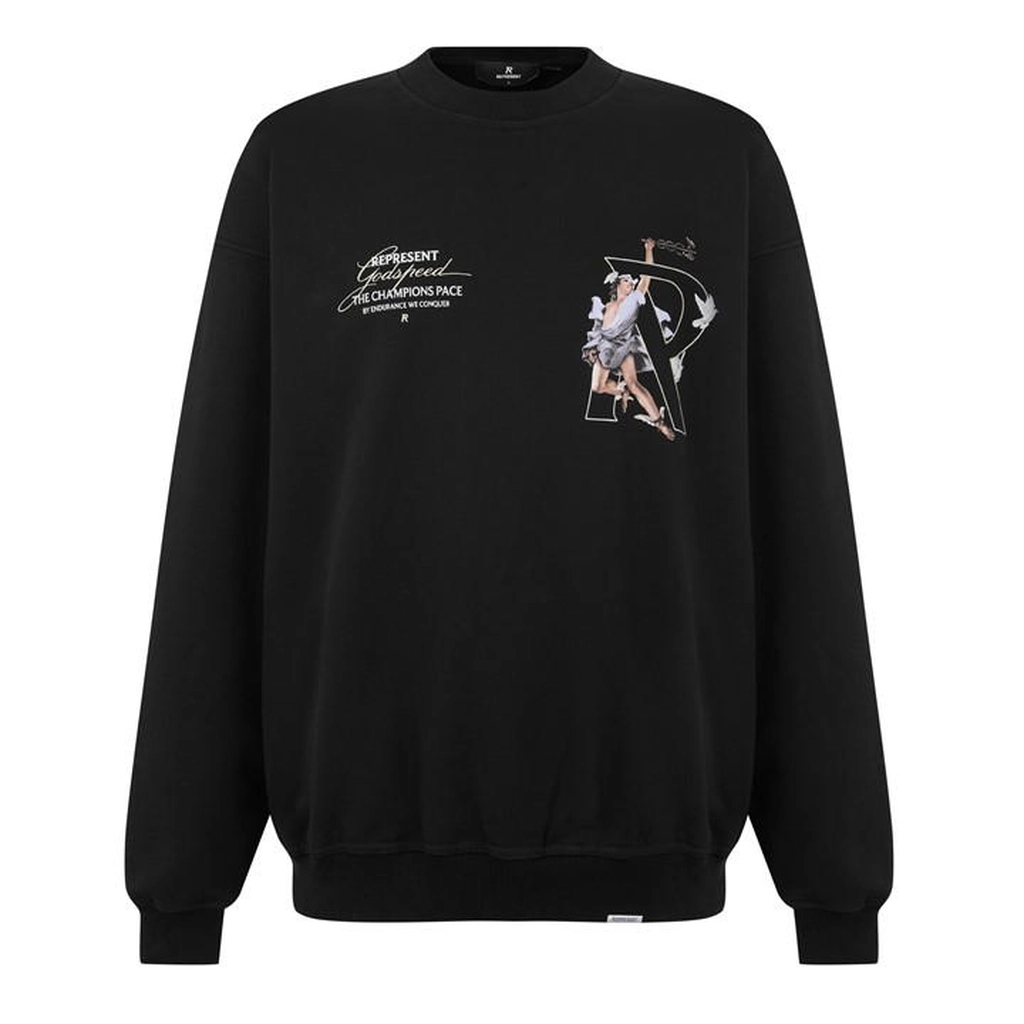 Represent Hermes Crew Sweatshirt - Black