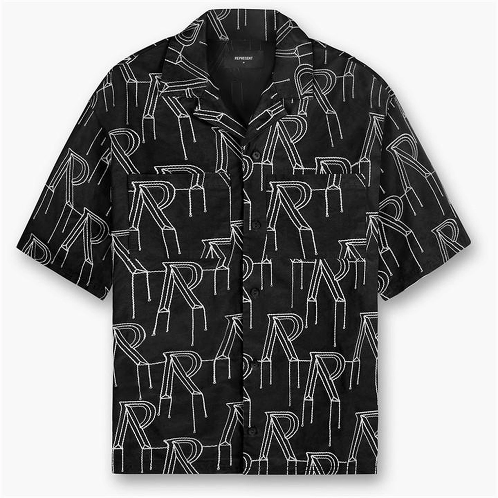 Represent Initial Pattern Shirt - Black