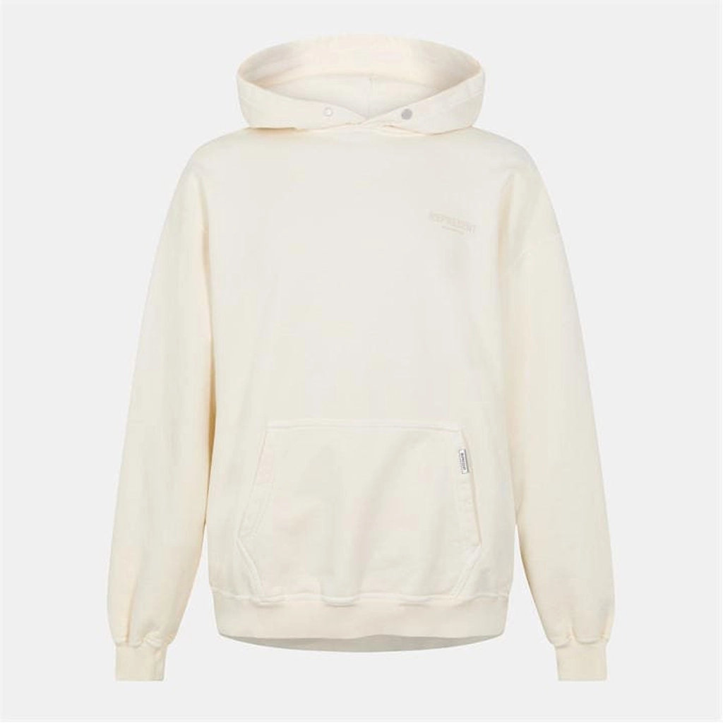 Represent Men's Logo Cotton Owners Club Hoodie - Cream