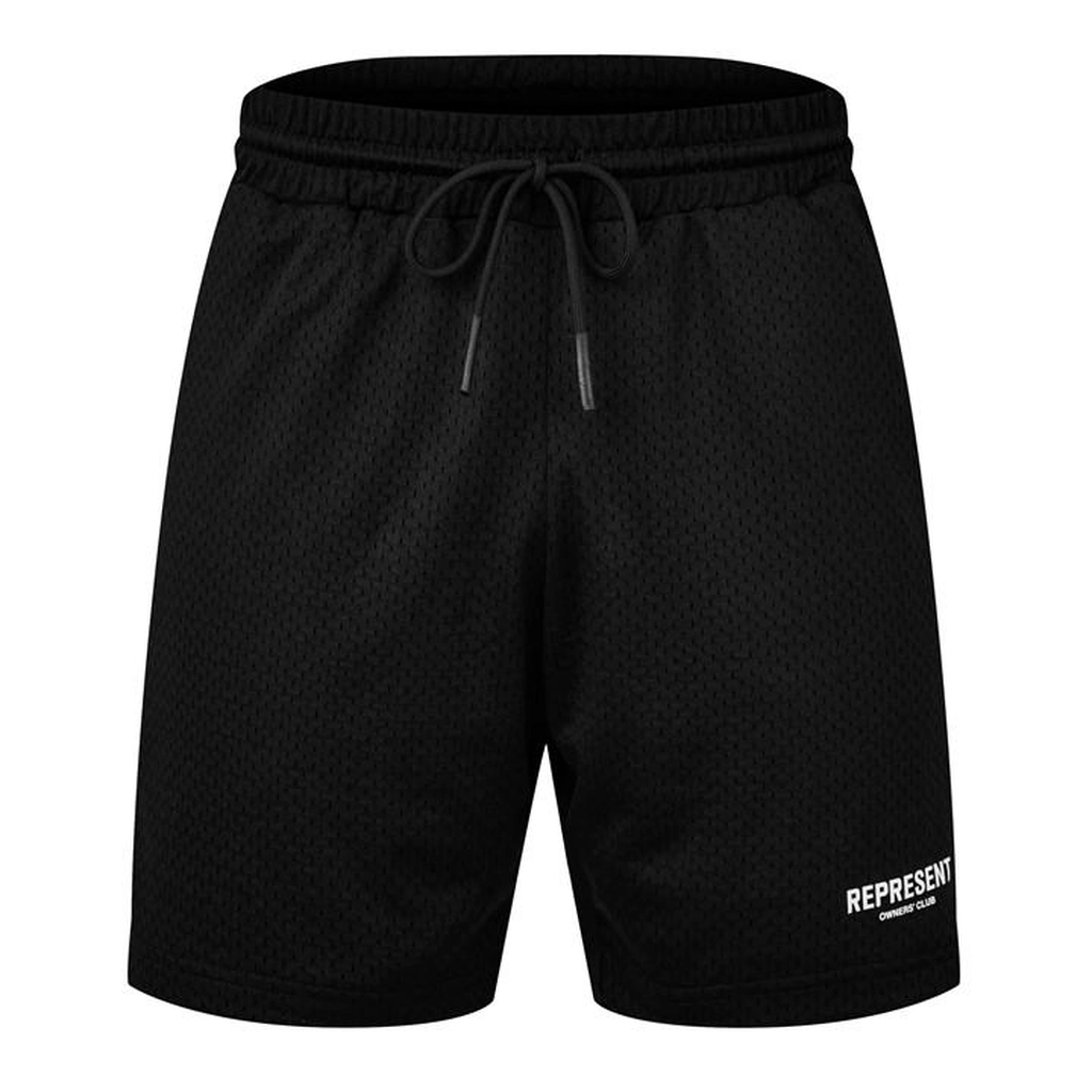 Represent Men's Logo Nylon Owners Club Mesh Shorts - Black