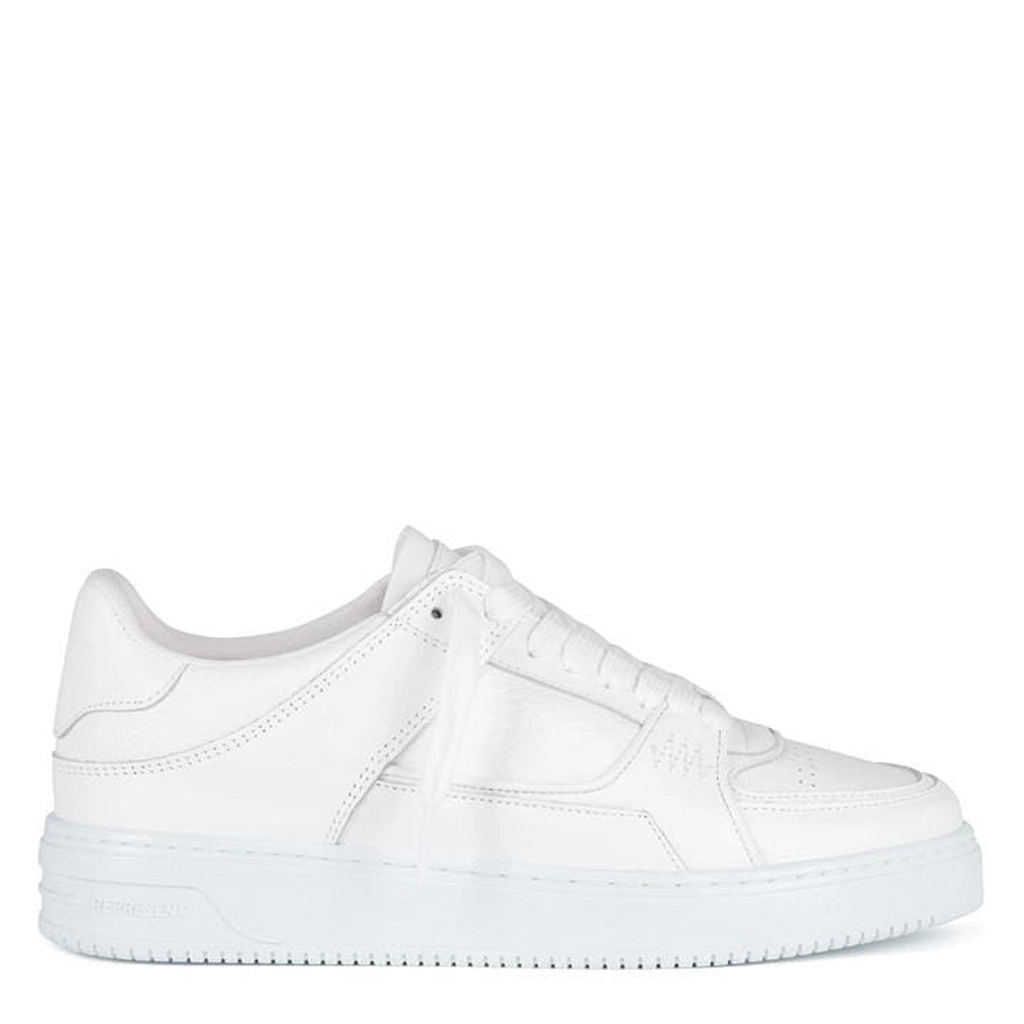 Represent Men's Two-Tone Panelled Leather Apex Low Trainers - White