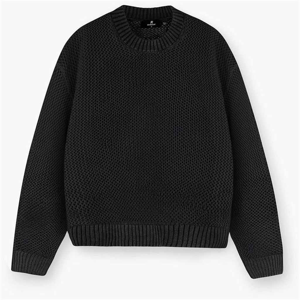 Represent Open Gauge Knit Jumper - Black