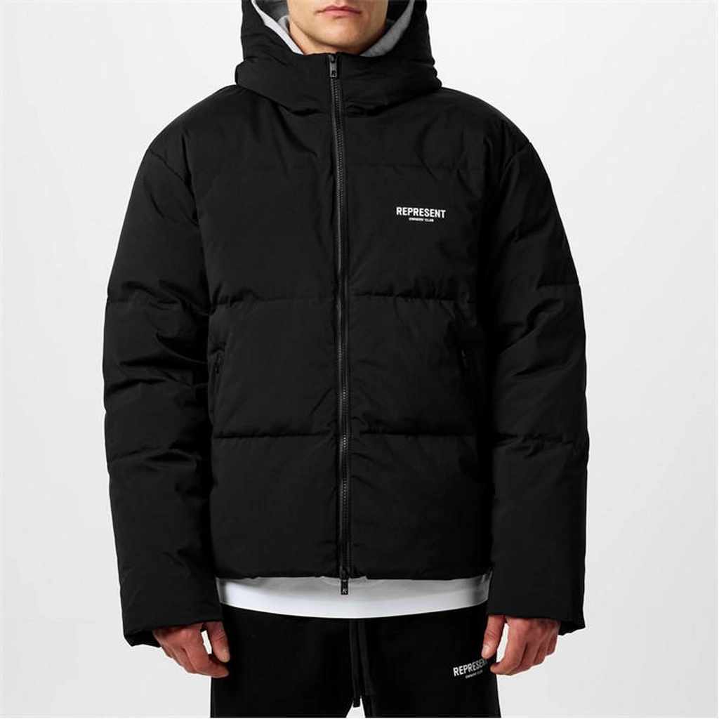 Represent Owners Club Puffer Jacket - Black