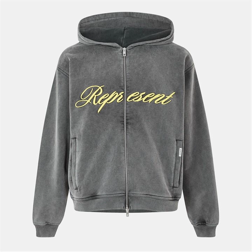 Represent Script Cotton Hoody - Black