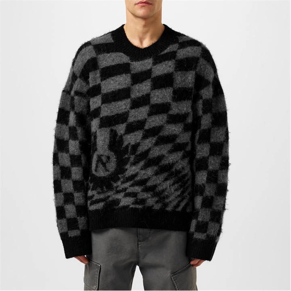 Represent X Belstaff Checkerboard Knit Jumper - Grey