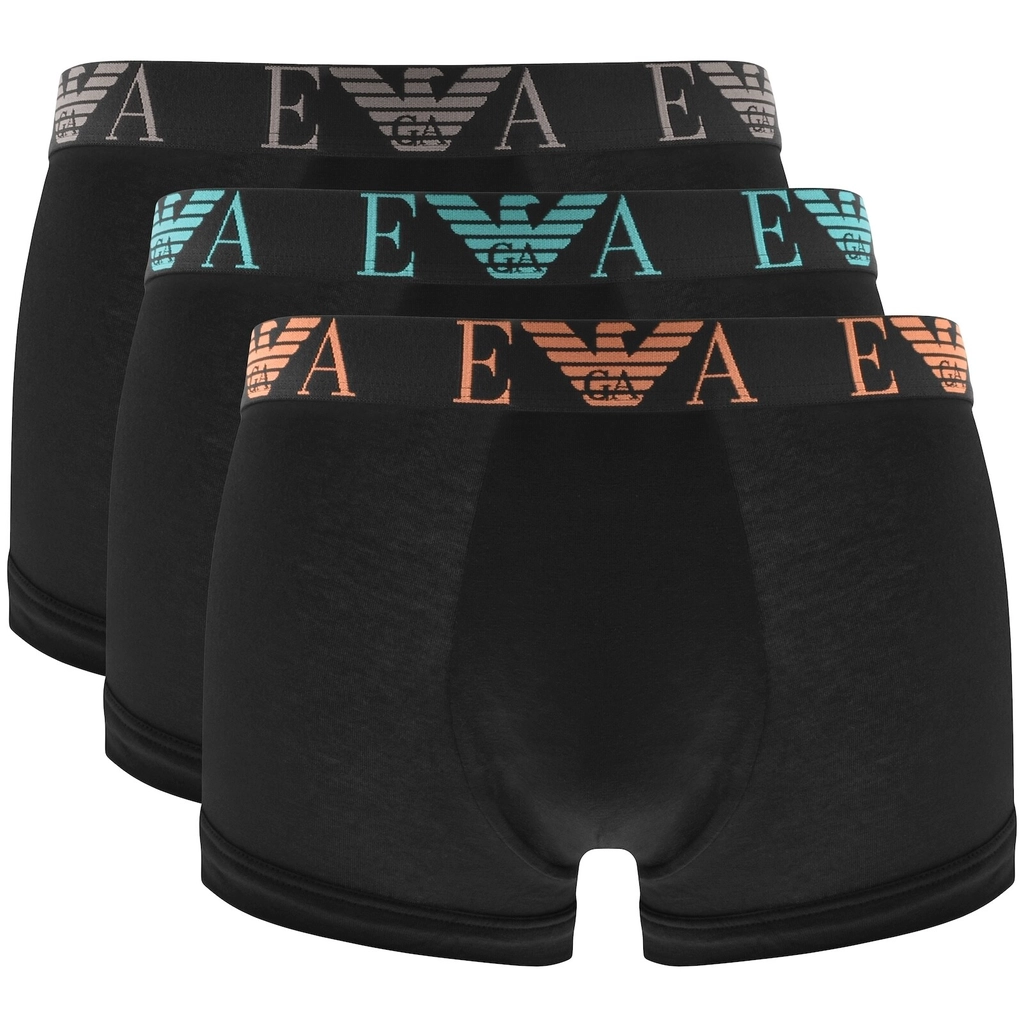 Armani Emporio  Underwear 3 Pack Boxer Trunks Black