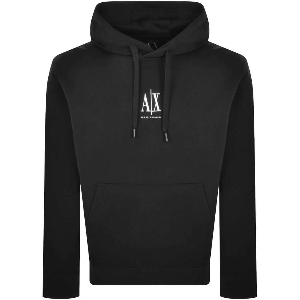 Armani Logo Hoodie Black