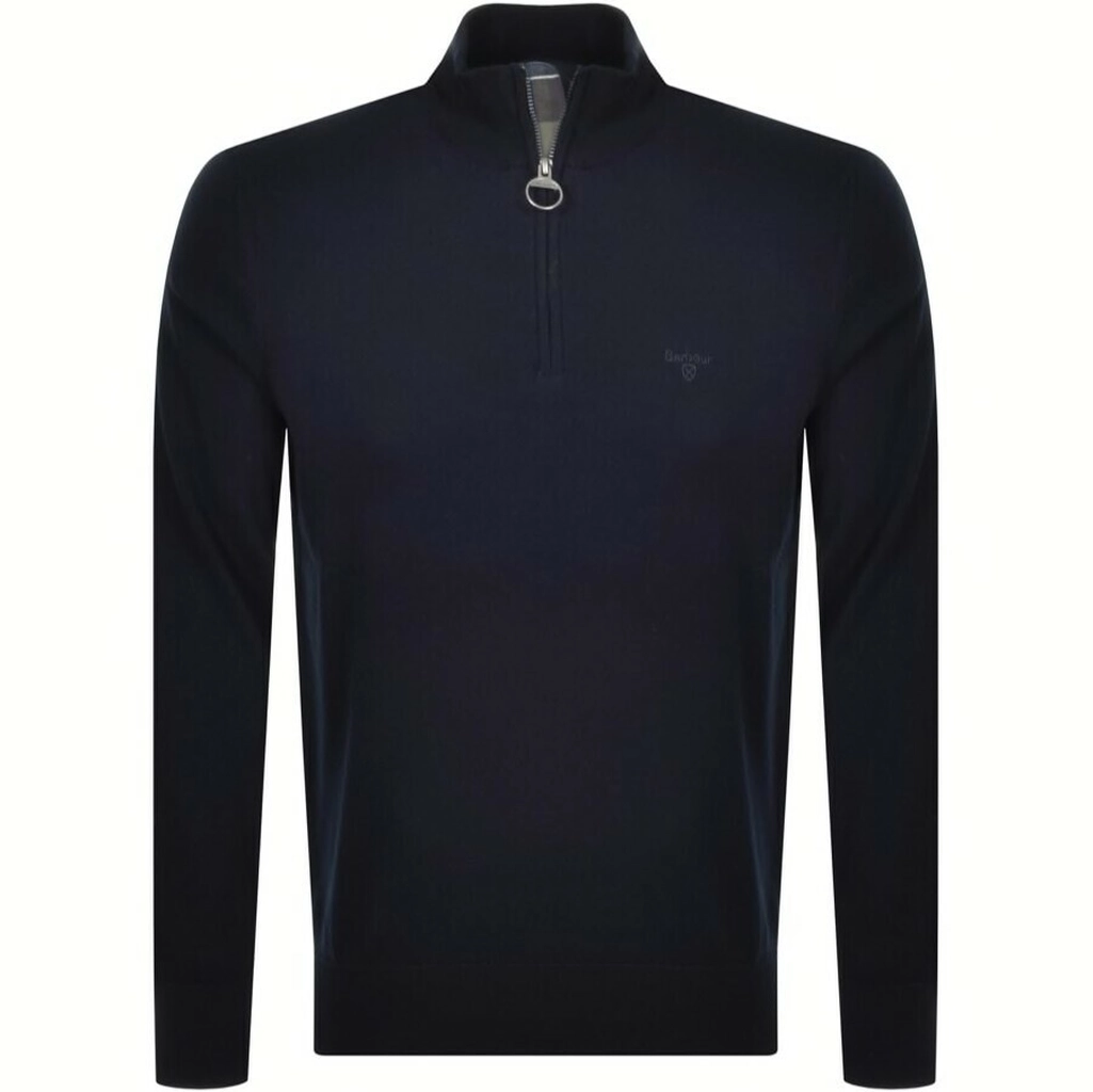 Barbour Half Zip Knit Jumper Navy