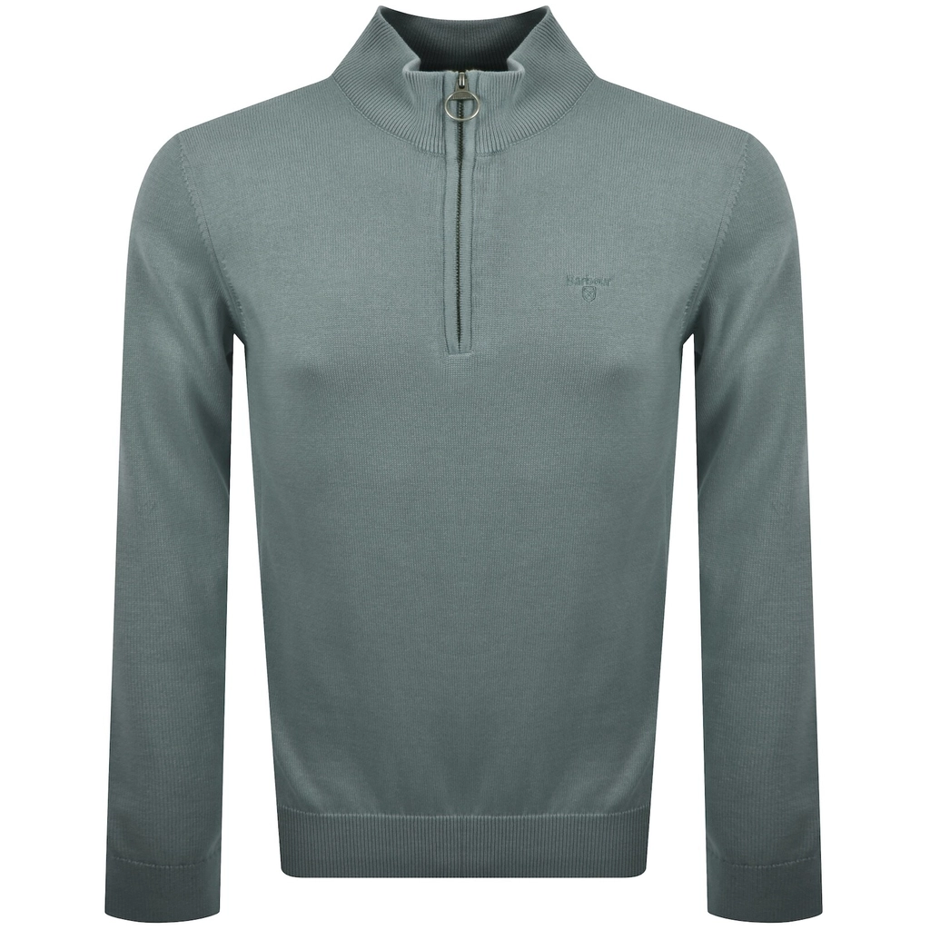 Barbour Half Zip Knit Jumper Blue