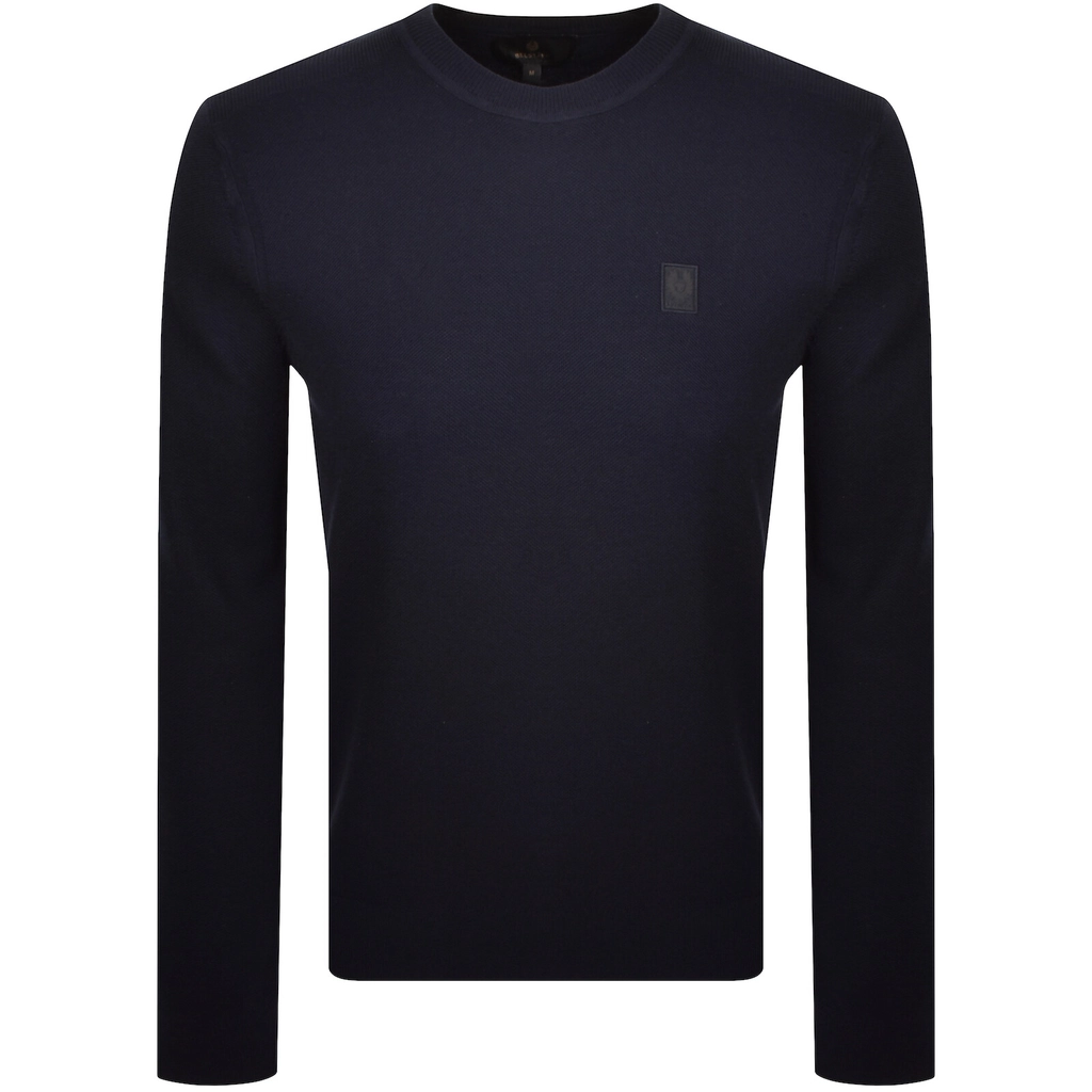 Belstaff Drift Silk Blend Jumper Dark Ink Navy