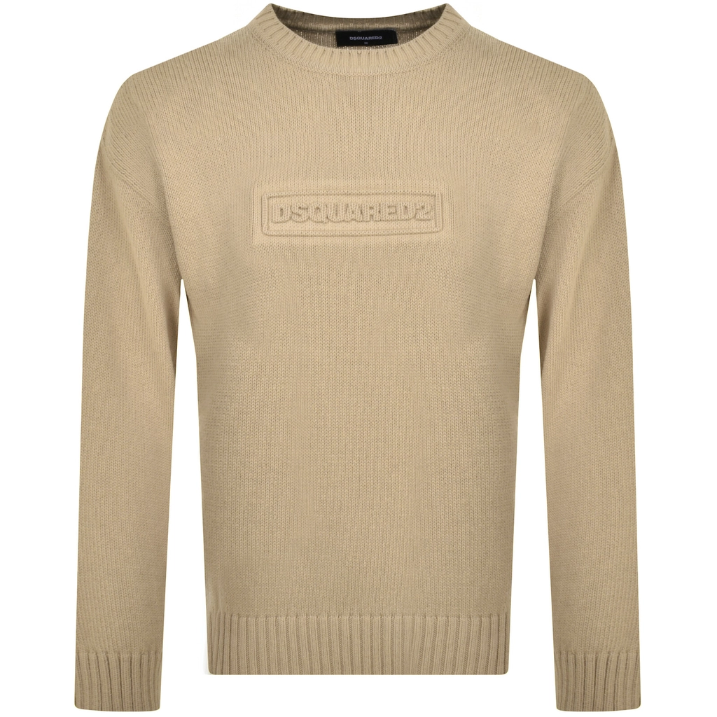 Dsquared2 Crew Neck Knit Jumper Beige