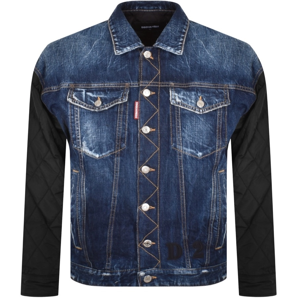 Dsquared2 Quilted Mix Jacket Blue