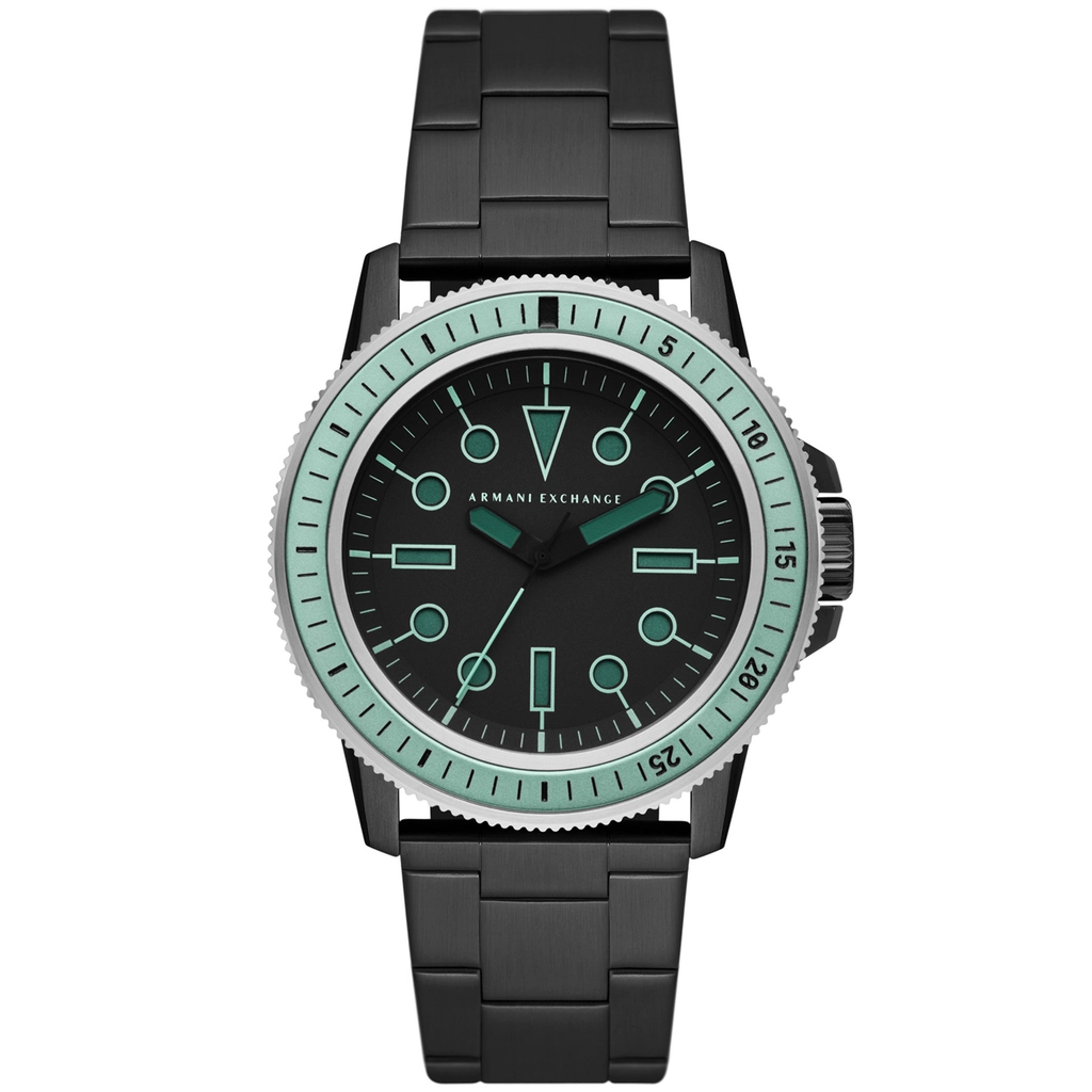 Armani Leonardo Mens Black Watch AX1858 Stainless Steel - One Size