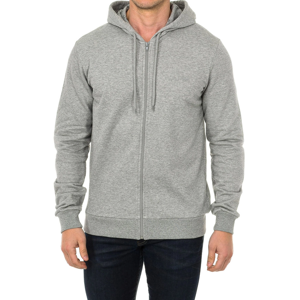 Armani Mens Long Sleeve Hoodie 7V6M71-6JQDZ - Grey Cotton - Size 3XL