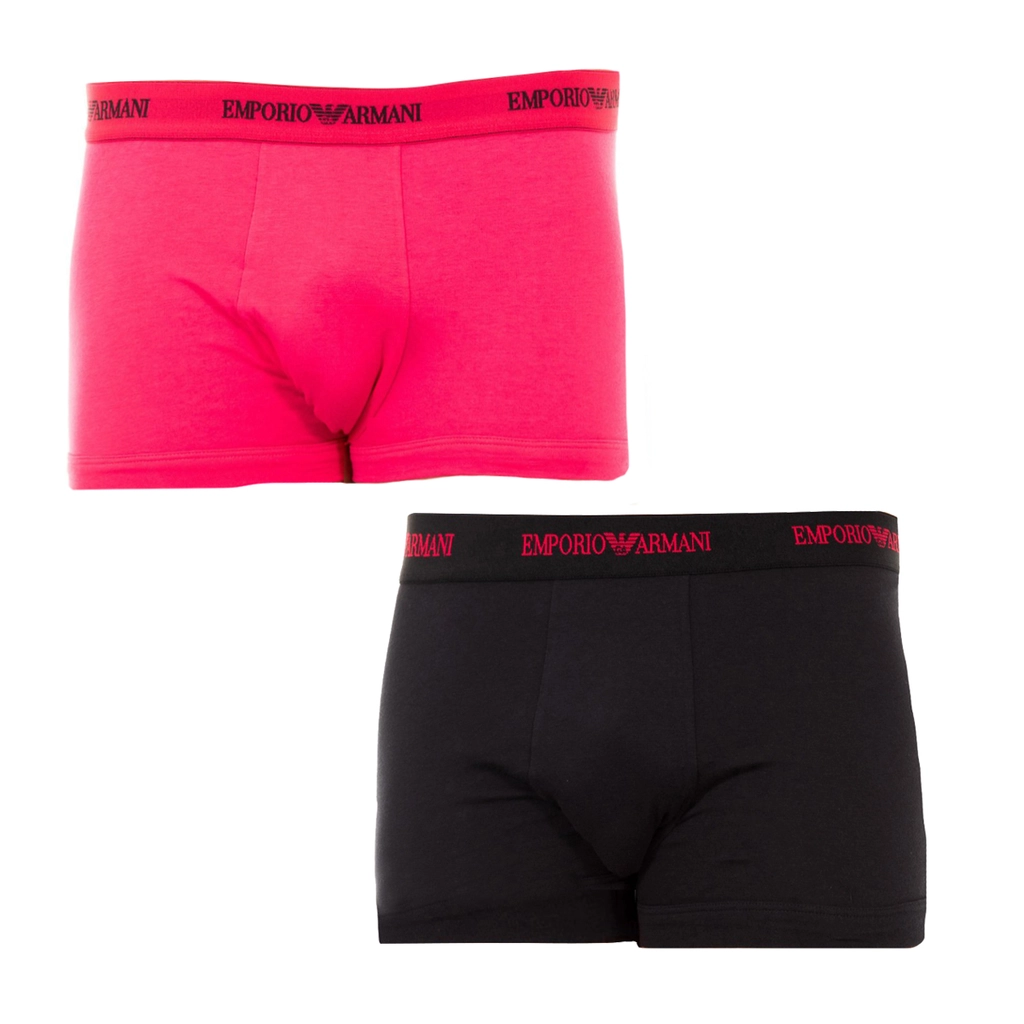 Armani Mens Pack-2 Retro Elastic Cotton Boxers 111210-5A717 Men - Multicolour - Size Small