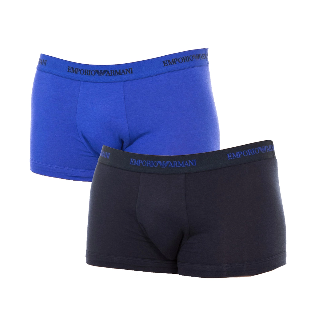 Armani Mens Pack-2 Retro Elastic Cotton Boxers 111210-5A717 Men - Multicolour - Size Small