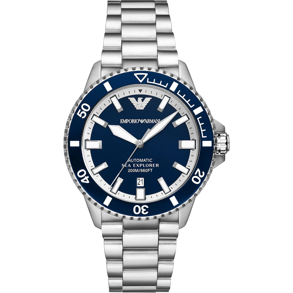 Armani Sea Explorer Mens Silver Watch AR60079 Stainless Steel (archived) - One Size