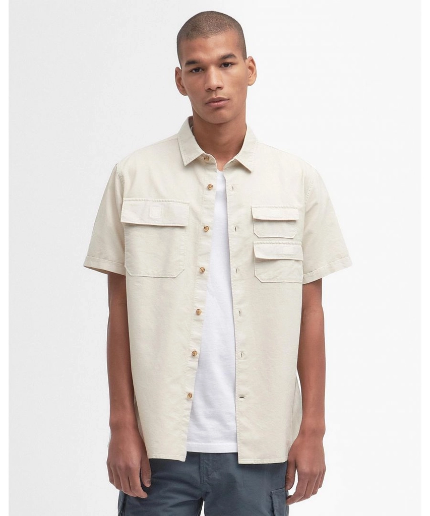 Barbour Catterick Mens Regular Oxford Shirt - Stone - Size X-Large
