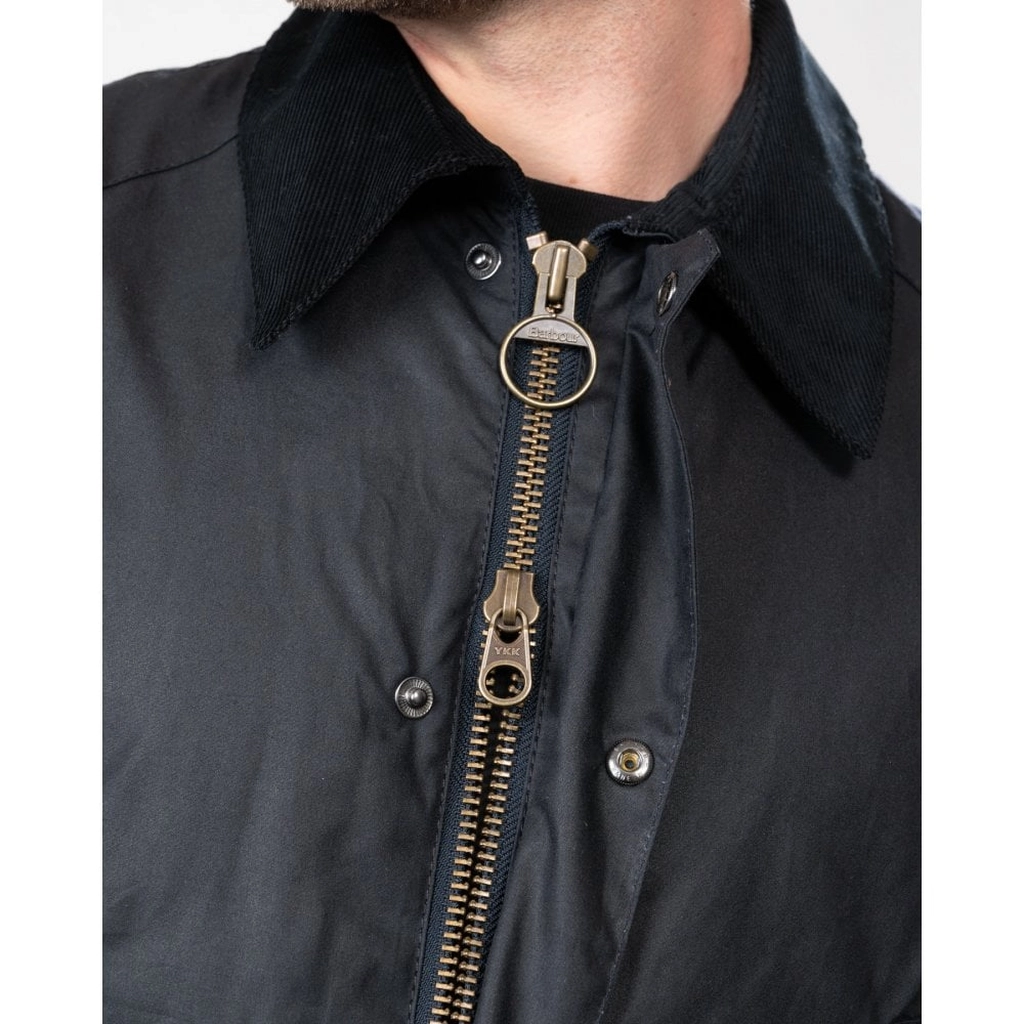 Barbour Ashby Mens Wax Jacket - Navy - Size Large