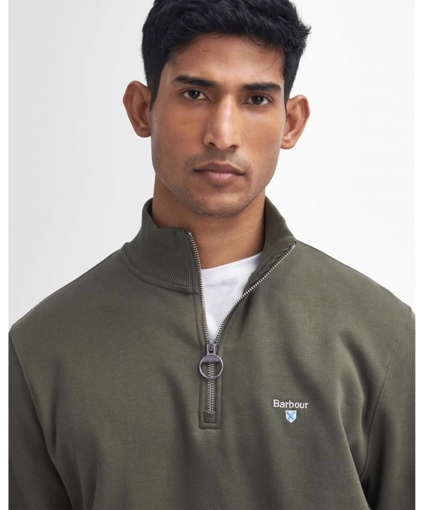Barbour Beckhill Mens Half Zip Sweatshirt - Olive - Size X-Large