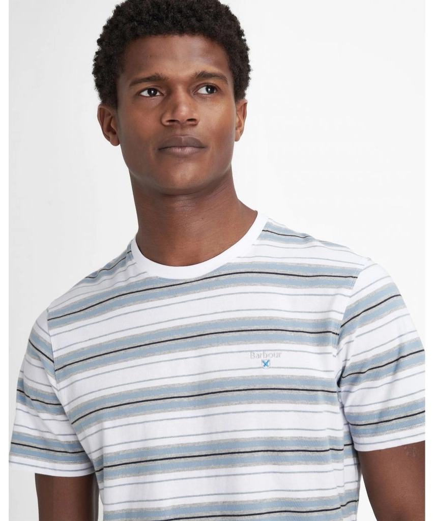 Barbour Boldron Stripe Mens T-Shirt - White - Size Large