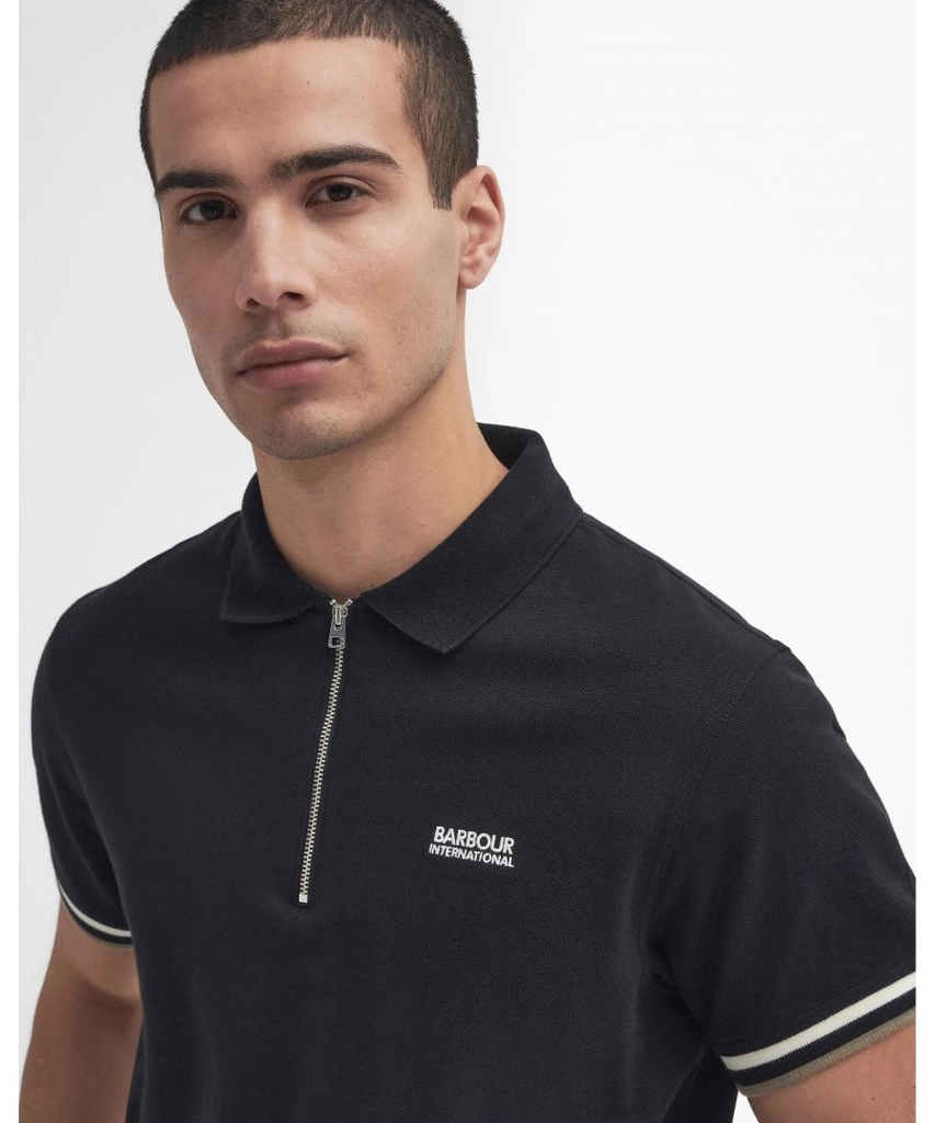 Barbour Buxton Mens Polo Shirt - Black - Size Large