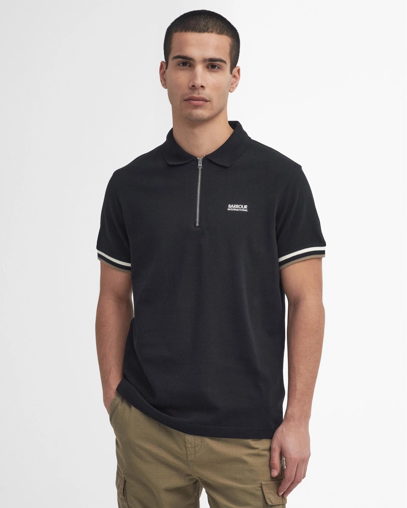 Barbour Buxton Mens Polo Shirt - Black - Size Large