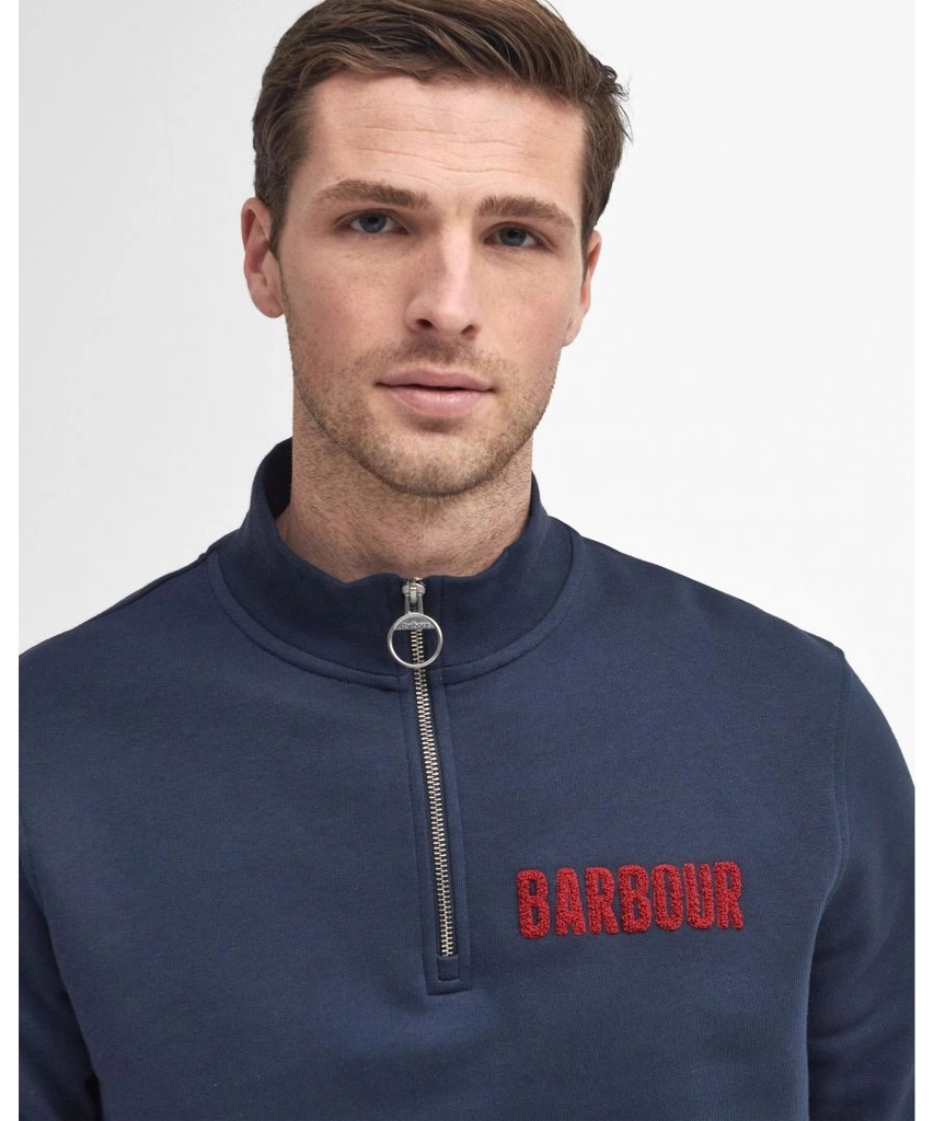 Barbour Cotes Mens Half Zip Sweatshirt - Navy - Size Medium