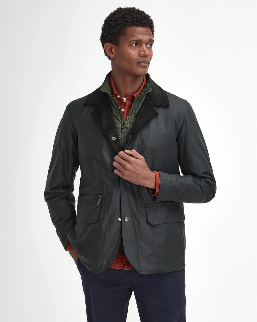 Barbour Craster Mens Wax Jacket - Sage Green - Size Large
