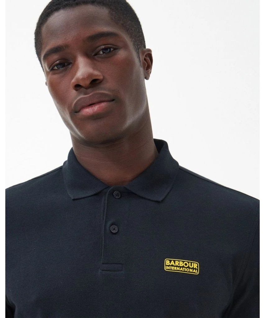 Barbour Essential Mens Long Sleeve Polo - Black - Size Medium