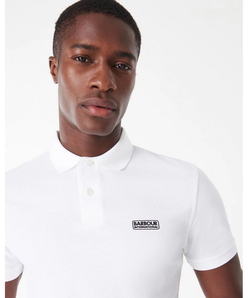 Barbour Essential Short Sleeve Mens Polo - White - Size Large