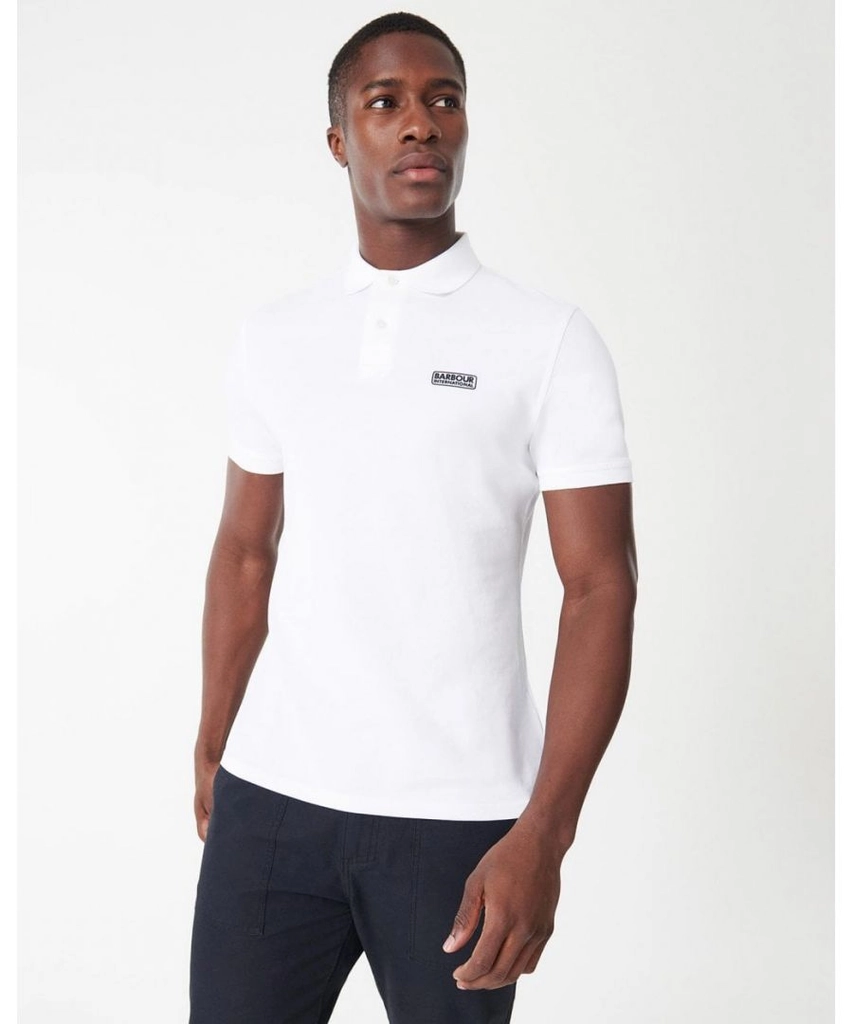 Barbour Essential Short Sleeve Mens Polo - White - Size Large