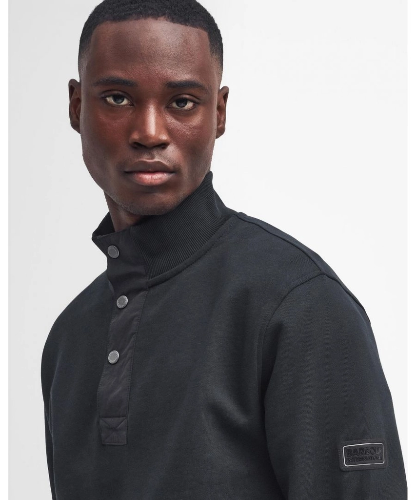 Barbour Flight Mens Half Zip Sweatshirt - Black - Size Medium