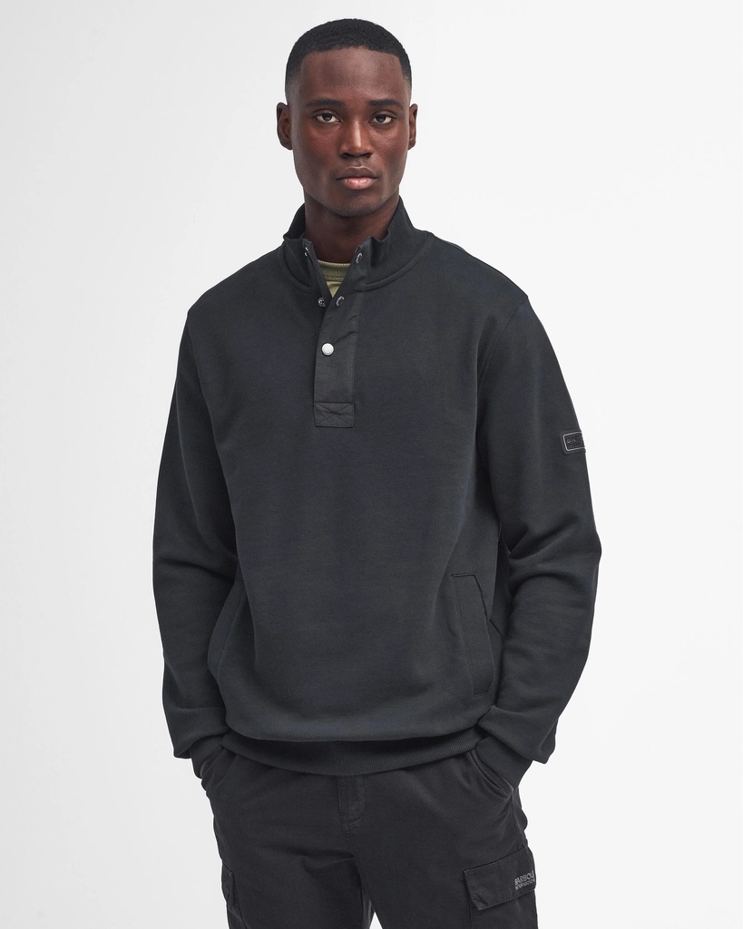 Barbour Flight Mens Half Zip Sweatshirt - Black - Size Medium