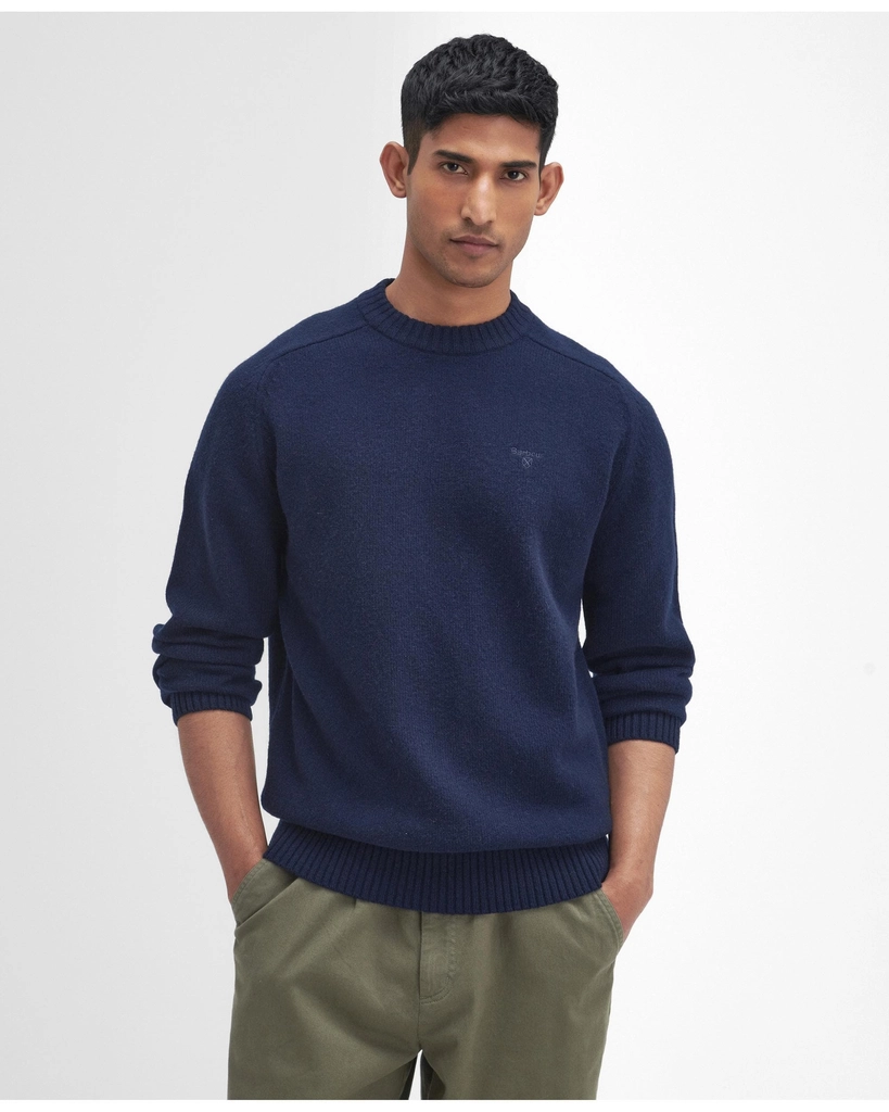 Barbour Grangetown Mens Crew Neck Knitted Sweater - Navy - Size 2XL